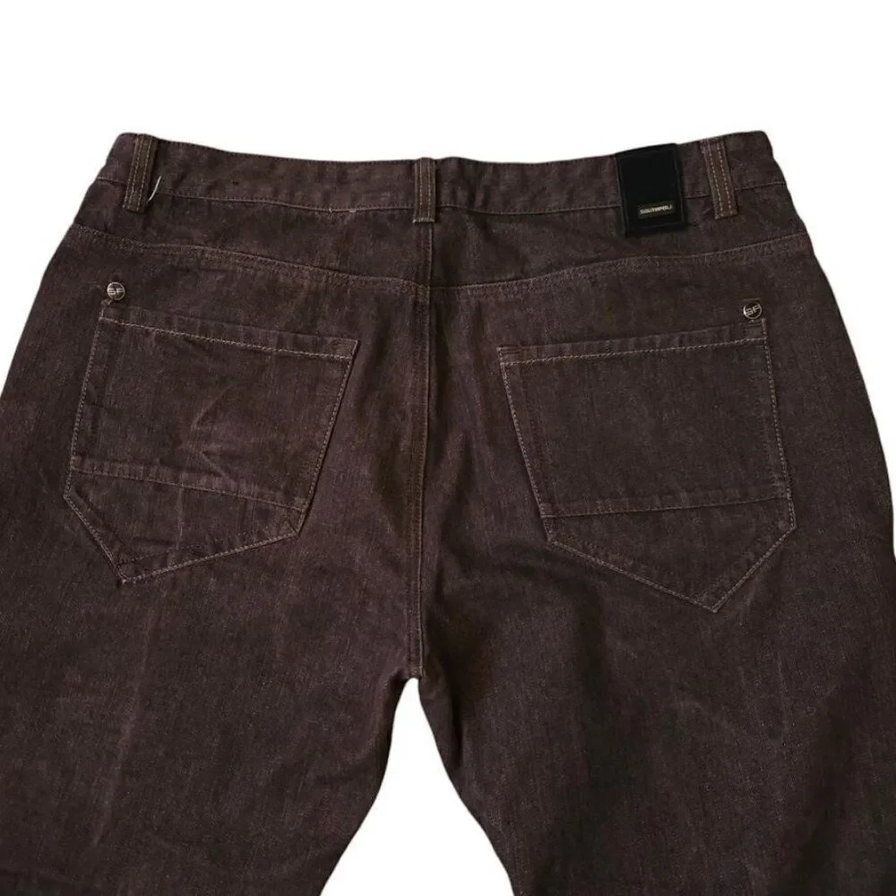 Vintage Southpole Jeans Mens Size 42x32 Brown Y2K Wide Leg Baggy Skater